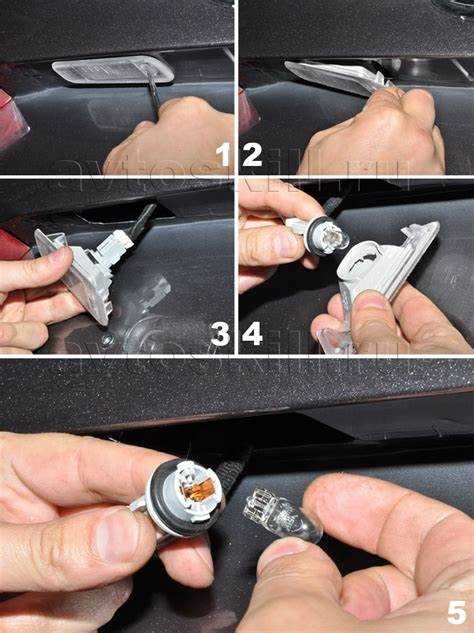 Порядок открытия двери для доступа к источнику света